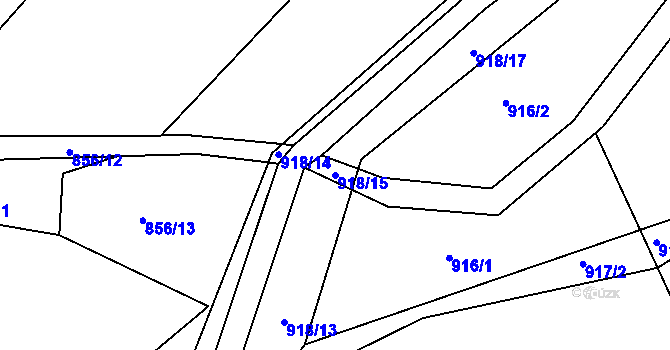Parcela st. 918/15 v KÚ Osek u Hořovic, Katastrální mapa