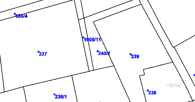 Parcela st. 240/2 v KÚ Osek u Hořovic, Katastrální mapa