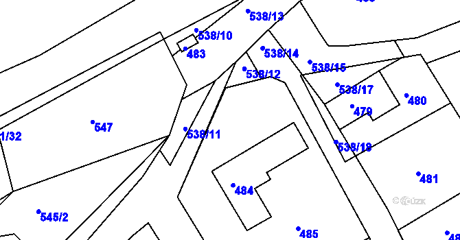 Parcela st. 538/19 v KÚ Osek u Hořovic, Katastrální mapa