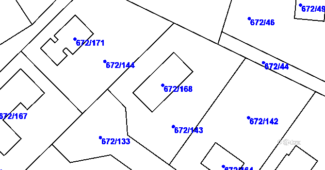 Parcela st. 672/168 v KÚ Osek u Hořovic, Katastrální mapa