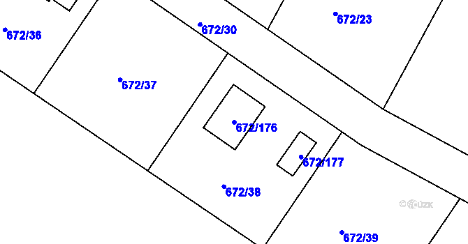 Parcela st. 672/176 v KÚ Osek u Hořovic, Katastrální mapa