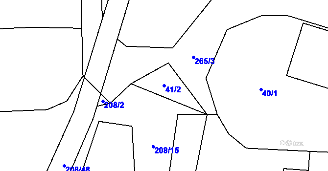 Parcela st. 41/2 v KÚ Dvořiště, Katastrální mapa