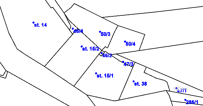 Parcela st. 46/2 v KÚ Dvořiště, Katastrální mapa
