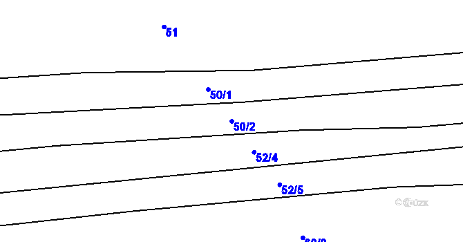 Parcela st. 50/2 v KÚ Dvořiště, Katastrální mapa