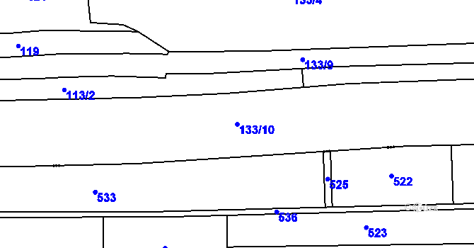 Parcela st. 133/10 v KÚ Dvořiště, Katastrální mapa