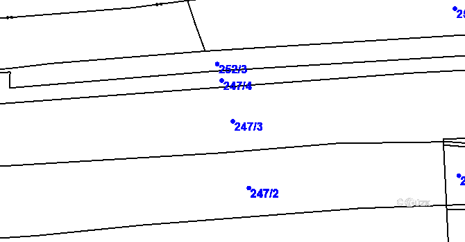 Parcela st. 247/3 v KÚ Dvořiště, Katastrální mapa