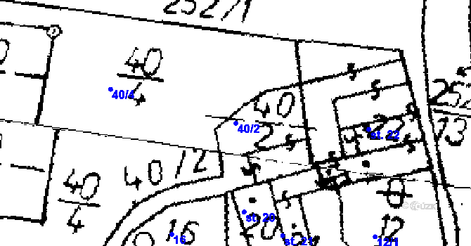 Parcela st. 40/2 v KÚ Osek, Katastrální mapa