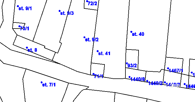 Parcela st. 41 v KÚ Osek u Milevska, Katastrální mapa
