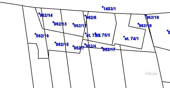 Parcela st. 962/4 v KÚ Osek u Milevska, Katastrální mapa