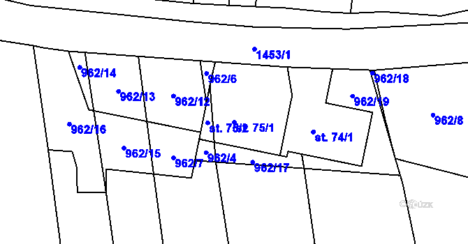 Parcela st. 75/1 v KÚ Osek u Milevska, Katastrální mapa