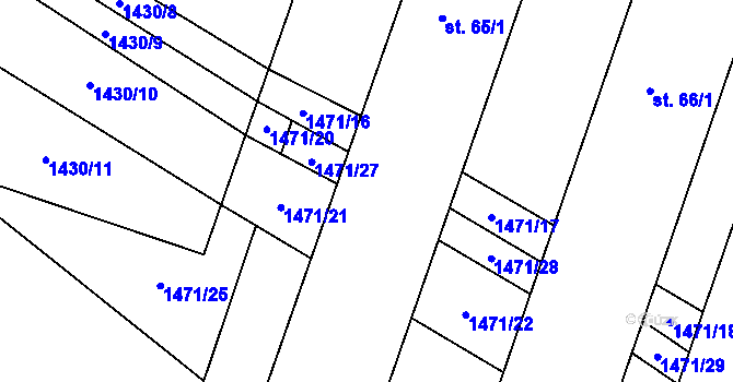 Parcela st. 65/3 v KÚ Osek u Milevska, Katastrální mapa