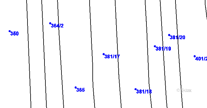 Parcela st. 381/17 v KÚ Osek u Milevska, Katastrální mapa