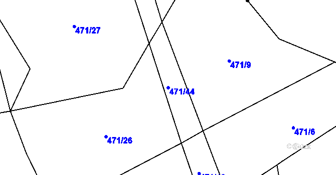 Parcela st. 471/44 v KÚ Osek u Milevska, Katastrální mapa