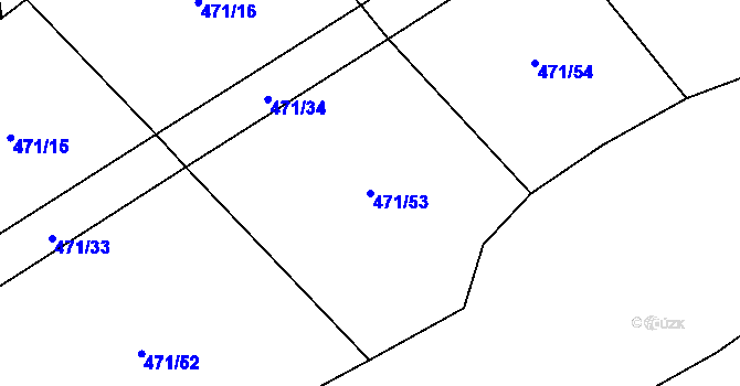 Parcela st. 471/53 v KÚ Osek u Milevska, Katastrální mapa