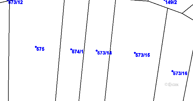 Parcela st. 573/14 v KÚ Osek u Milevska, Katastrální mapa