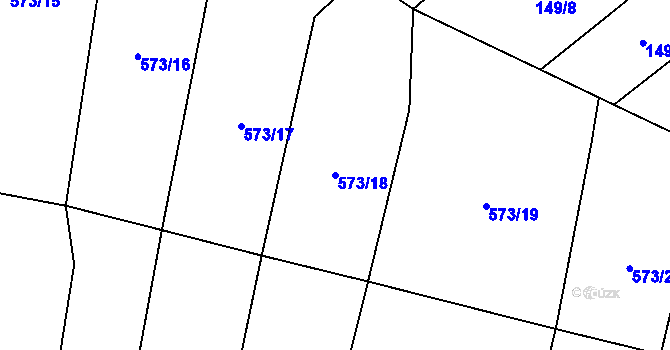 Parcela st. 573/18 v KÚ Osek u Milevska, Katastrální mapa