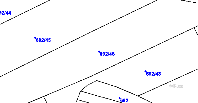 Parcela st. 692/46 v KÚ Osek u Milevska, Katastrální mapa