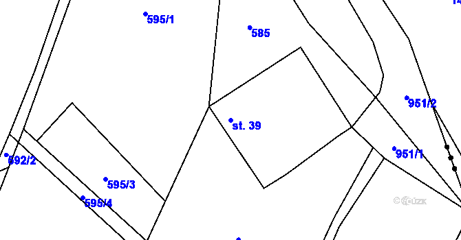 Parcela st. 39 v KÚ Jemnice u Oseka, Katastrální mapa