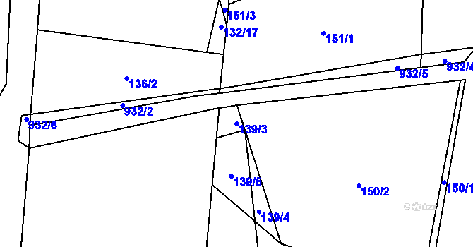 Parcela st. 139/3 v KÚ Jemnice u Oseka, Katastrální mapa