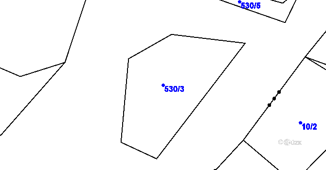 Parcela st. 530/3 v KÚ Jemnice u Oseka, Katastrální mapa