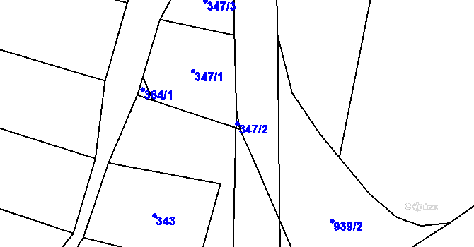 Parcela st. 347/2 v KÚ Jemnice u Oseka, Katastrální mapa