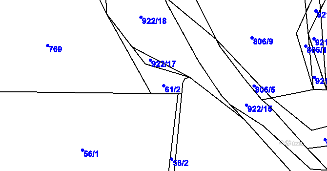 Parcela st. 61/2 v KÚ Jemnice u Oseka, Katastrální mapa