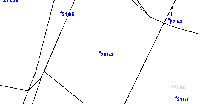 Parcela st. 211/4 v KÚ Jemnice u Oseka, Katastrální mapa