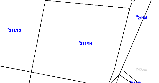 Parcela st. 211/14 v KÚ Jemnice u Oseka, Katastrální mapa