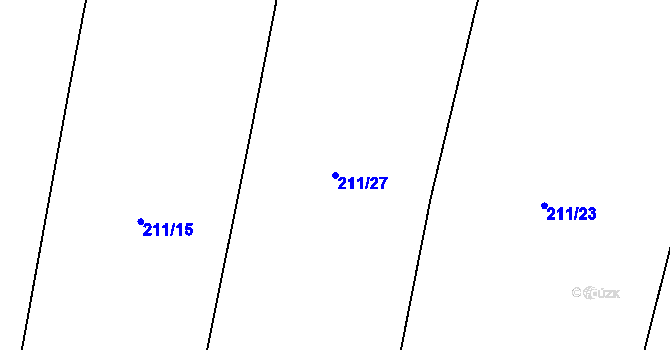 Parcela st. 211/27 v KÚ Jemnice u Oseka, Katastrální mapa