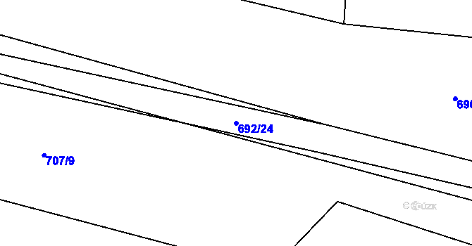 Parcela st. 692/24 v KÚ Jemnice u Oseka, Katastrální mapa