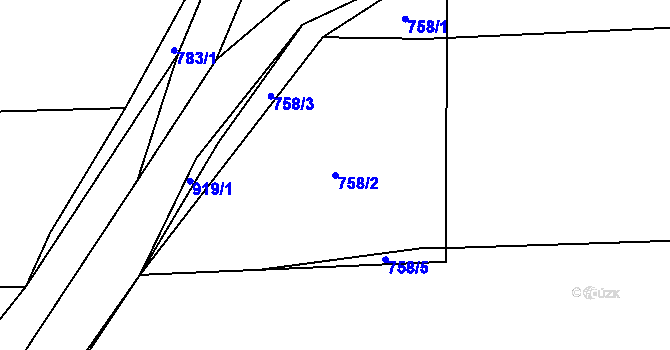 Parcela st. 758/2 v KÚ Jemnice u Oseka, Katastrální mapa