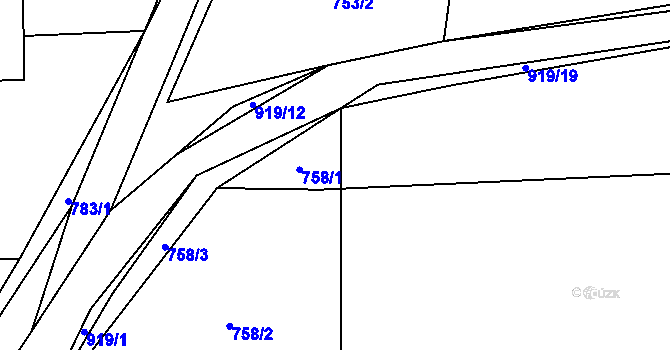 Parcela st. 758/6 v KÚ Jemnice u Oseka, Katastrální mapa