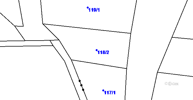 Parcela st. 118/2 v KÚ Malá Turná, Katastrální mapa