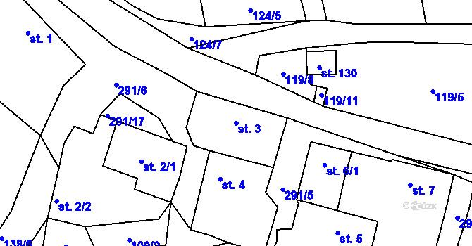 Parcela st. 3 v KÚ Osek u Radomyšle, Katastrální mapa