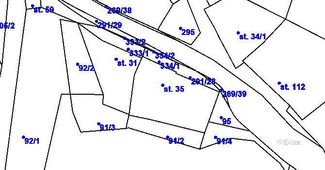 Parcela st. 35 v KÚ Osek u Radomyšle, Katastrální mapa