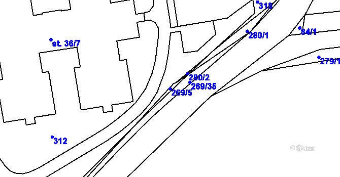Parcela st. 269/5 v KÚ Osek u Radomyšle, Katastrální mapa