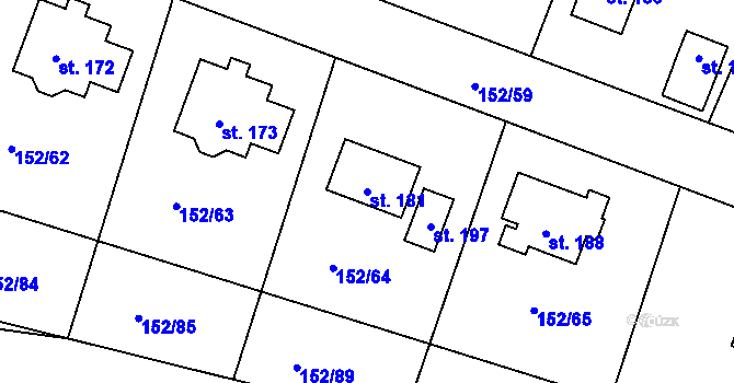 Parcela st. 181 v KÚ Osek u Radomyšle, Katastrální mapa