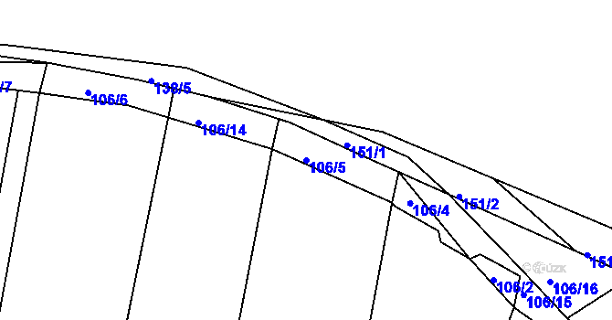 Parcela st. 106/5 v KÚ Osek u Radomyšle, Katastrální mapa