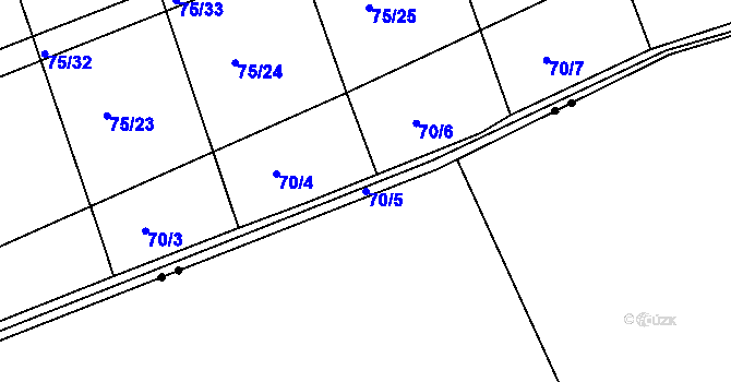 Parcela st. 70/5 v KÚ Osek u Radomyšle, Katastrální mapa