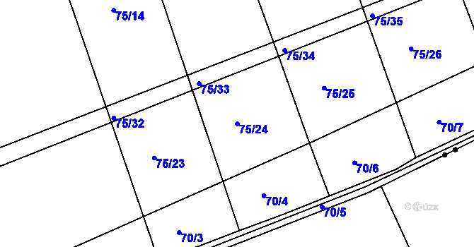 Parcela st. 75/24 v KÚ Osek u Radomyšle, Katastrální mapa