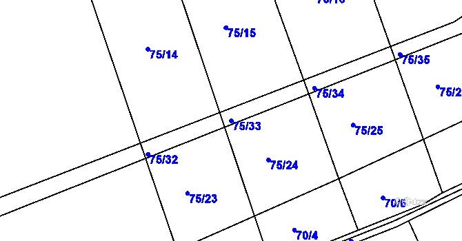 Parcela st. 75/33 v KÚ Osek u Radomyšle, Katastrální mapa