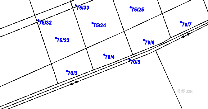 Parcela st. 70/4 v KÚ Osek u Radomyšle, Katastrální mapa