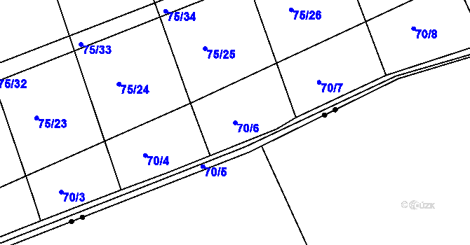 Parcela st. 70/6 v KÚ Osek u Radomyšle, Katastrální mapa