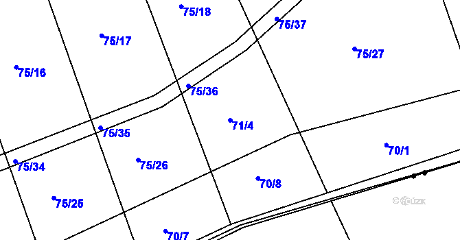 Parcela st. 71/4 v KÚ Osek u Radomyšle, Katastrální mapa