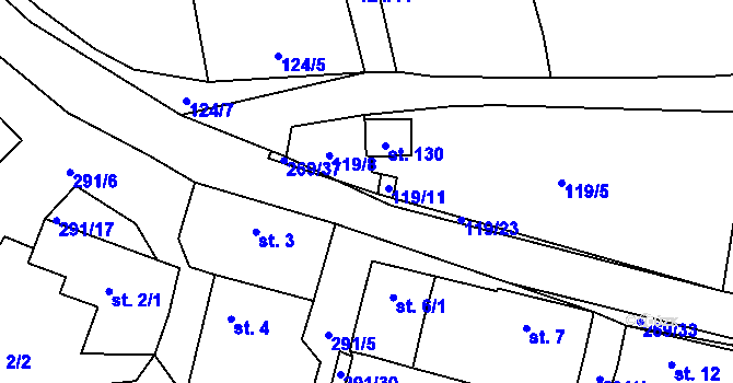 Parcela st. 119/24 v KÚ Osek u Radomyšle, Katastrální mapa