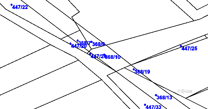 Parcela st. 368/10 v KÚ Petrovice u Oseka, Katastrální mapa