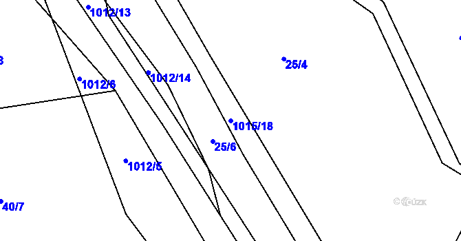 Parcela st. 1015/18 v KÚ Velká Turná, Katastrální mapa