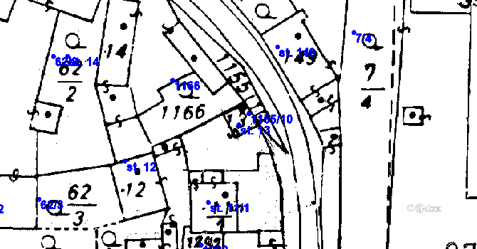 Parcela st. 13 v KÚ Osek u Rokycan, Katastrální mapa
