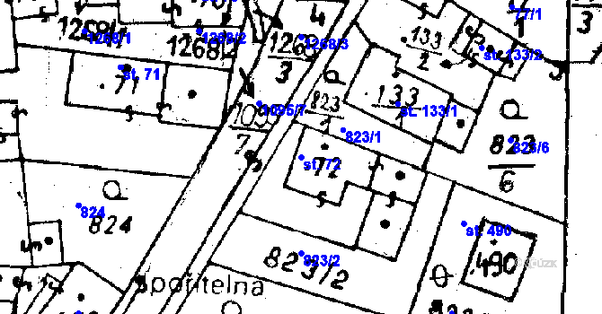 Parcela st. 72 v KÚ Osek u Rokycan, Katastrální mapa