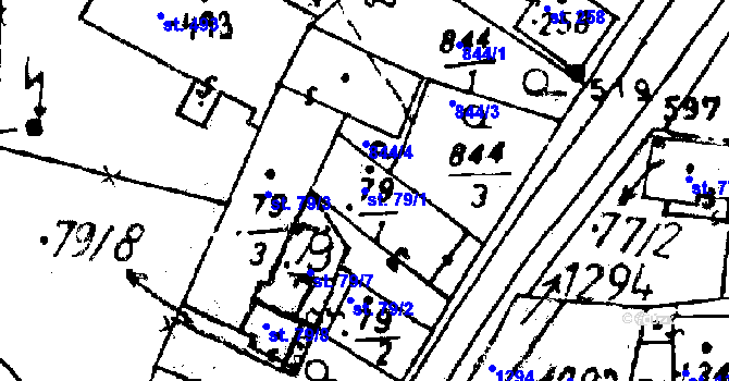 Parcela st. 79/1 v KÚ Osek u Rokycan, Katastrální mapa